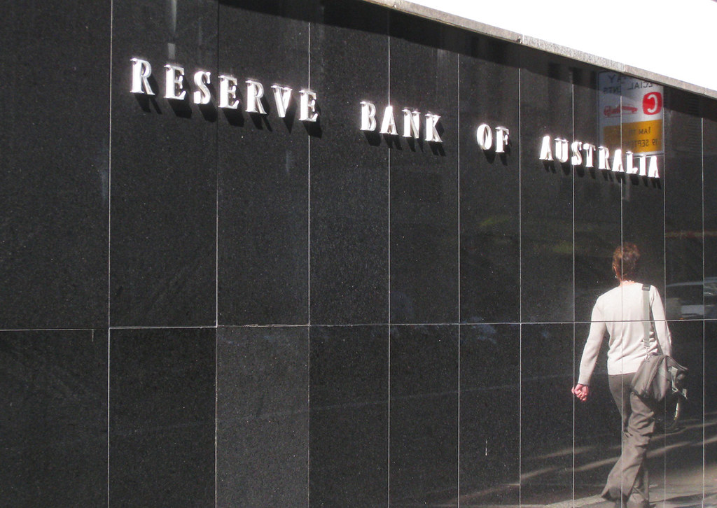 Reserve Bank of Australia in a reflective moment. Photo: Newtown grafitti (BY 2.0, via Openverse)